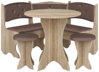 Кухонный уголок Пехотин Боярин Дуб Сонома/Коричневый (без стола и табуретов)