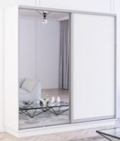 Dulap cu uşi glisante Mobildor-Lux Fox Chipboard/Mirror 190x220 White (fox5533)