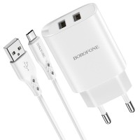 Încărcător Borofone BN2 with Micro-USB White