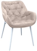 Scaun Deco Lotus Catifea Capucino + White Legs