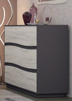 Comodă Yasen Geneva 3S Grafit Grey/Stejar Kraft Alb