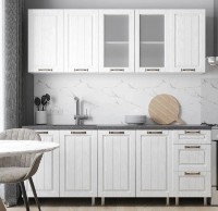 Bucătărie ML-Mobila Provans 2.0 Alb/Alb Argintiu