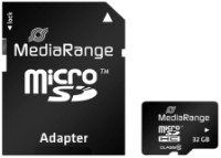 Карта памяти MediaRange microSDHC Class 10 + SD adapter 32Gb (MR959)