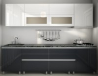 Bucătărie Bafimob Gola-5 Glass (High Gloss) 2.8m White/Anthracite