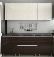 Bucătărie Bafimob Gola-1A Glass (High Gloss) 2.0m Beige/Brown