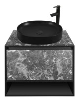 Шкаф с умывальником Montebella Set 53.01 800x500 Nero LED 550x425 Pantera