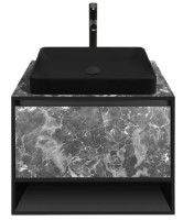 Шкаф с умывальником Montebella Set 53.01 800x500 Nero LED 585x385 Pantera