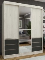 Dulap cu uşi glisante ML-Mobila Найс 3Д (180) Крафт Белый/Антрацит