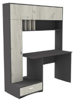 Письменный стол ML-Mobila МЛ-1 Левый Лайт Антрацит/Дуб Крафт Белый