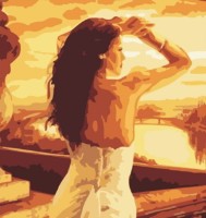 Tablou pe numere PRC Domna în Rochie Albă 30x40cm 003789