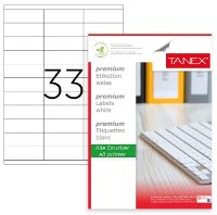 Самоклеящиеся этикетки для принтера Tanex A4/100p 33pcs (TN02133)