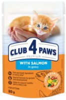 Влажный корм для кошек Club 4 Paws Kittens Salmon in Gravy 80g