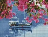 Pictura cu diamante după numere Strateg Корабль на воде (HX431)