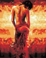 Pictura cu diamante după numere PRC Fata în roșu 40x50 (06612)