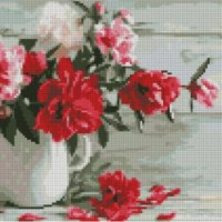 Pictura cu diamante după numere Strateg Красные лепестки пионов (CA-0043)