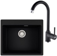 Кухонная мойка со смесителем Franke Maris MRG 610-54 + Pola 1.0 Black