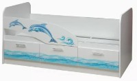 Детская кровать Олмеко Дельфин 06.222 1600 Белый/Белый