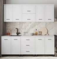 Кухонный гарнитур ML-Mobila Ева 2.20 Белый/Белый Глянец