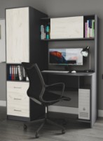 Письменный стол ML-Mobila МЛ- 5 КС-18 Антрацит/Дуб Крафт Белый