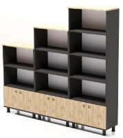 Стеллаж Smartex Set Чёрный/Дуб Тёмный