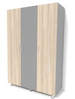 Шкаф Smartex N3 140x52x208cm Графит/Дуб Светлый