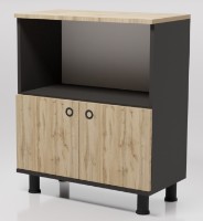 Тумба Smartex Printer Чёрный/Дуб Тёмный