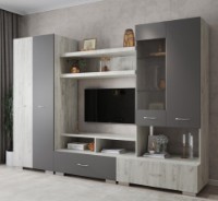 Living ML-Mobila ML-1 Var.2 2800 Stejar Craft Alb/Antracit