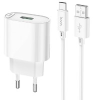 Зарядное устройство Hoco C109A Fighter + Type-C White