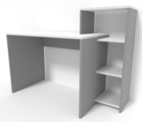 Masa de birou Smartex M2 110cm Alb/Grafit