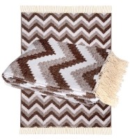 Плед Ярослав Хлопок 140х200 Ломанка Коричневый