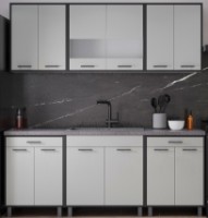 Кухонный гарнитур ML-Mobila Омега-5 2.00 Серый/Кромка чёрная