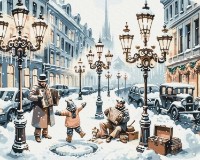 Картина по номерам Brushme Однажды на заснеженной улице (BS53841)