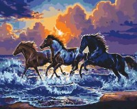 Картина по номерам Brushme Табун черных лошадей (BS34306)