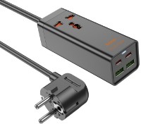 Protecţie împotriva supratensiunii Hoco AC10A Barry PD65W GaN Black