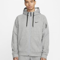 Hanorac pentru bărbați Nike Therma-Fit Dark Grey Heather/Particle Grey/Black, s.XL