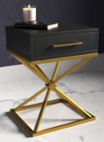 Прикроватная тумба Lucky Star Гуд Золотой/Черный