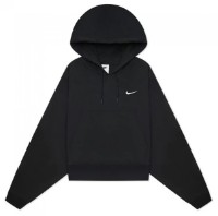 Hanorac damă Nike W Nsw Jrsy Os Po Hoodie Black/White, s.XL