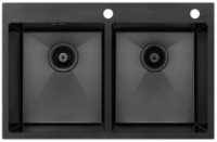 Кухонная мойка cо смесителем и дозатором Fabiano 78x50 Black