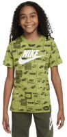 Tricou pentru copii Nike K Nsw Tee Club Ssnl Aop Hbr Green, s.S