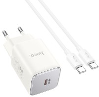 Зарядное устройство Hoco N43 with Type-C to Type-C Moonlight White