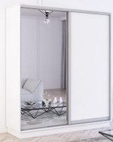 Шкаф-купе Mobildor-Lux Fox Chipboard/Mirror 180x210 White (fox6254)