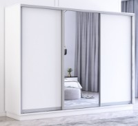 Dulap cu uşi glisante Mobildor-Lux Fox Chipboard/Mirror 290x210 White (fox7604)