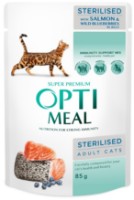 Влажный корм для кошек Optimeal Adult Cats Sterilised Salmon & Blueberry 85g