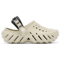 Șlapi pentru copii Crocs Echo Clog Bone/Black/Beige, s.36-37