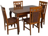 Set masă și scaune Evelin HV-29V Burnish + 4 Deppa R Burnish/F-789 Brown