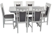 Комплект для столовой Evelin HV-32V White + 6 Deppa R White/NV-10WP Grey