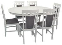 Комплект для столовой Evelin Capella V White + 6 Deppa R White/NV-10WP Grey