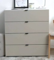 Комод Fabrik Home Hardy 4 Белый Ясень/Светло-серый матовый