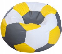 Кресло-мешок BeanBag Ares XL Серый/Белый/Желтый