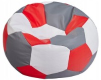 Кресло-мешок BeanBag Ares XXL Серый/Красный/Белый